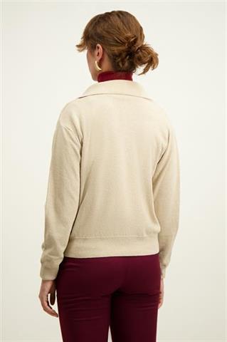 Beżowy sweter damski z wełną merino 87120 - 603301