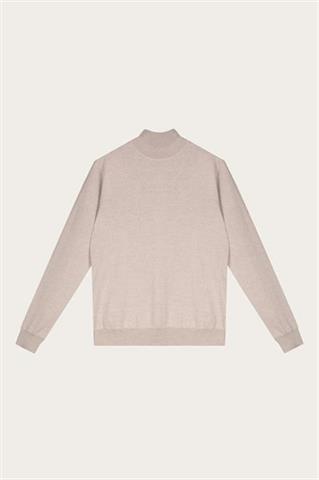 Beżowy golf męski z wełny merino 74278 - 605871