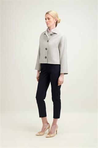 Elegancki szary wełniany płaszcz damski 87304 - 618841