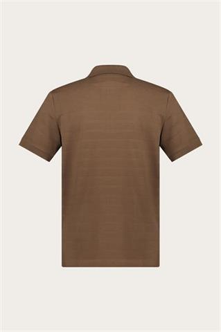 Brązowa koszulka polo męska z bawełną 76147 - 624361