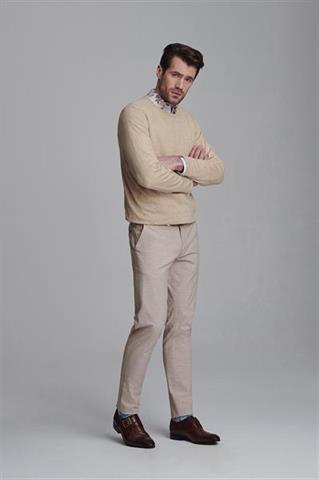 Beżowy sweter męski 72883 - 62601