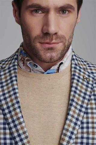 Beżowy sweter męski 72883 - 62611