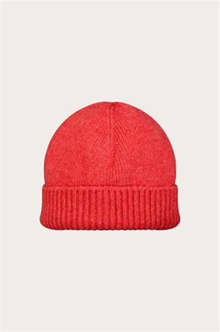 Koralowa czapka damska z wełną merino 87480 - 633761