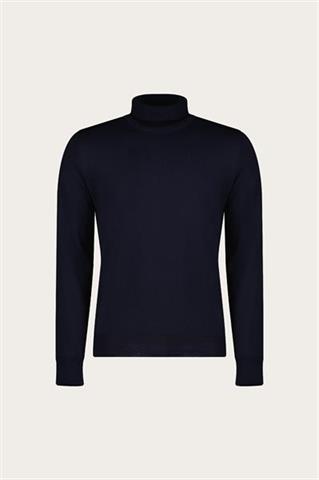 Granatowy golf męski z wełny merino 74225 - 638281