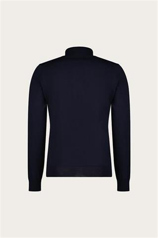 Granatowy golf męski z wełny merino 74225 - 638291