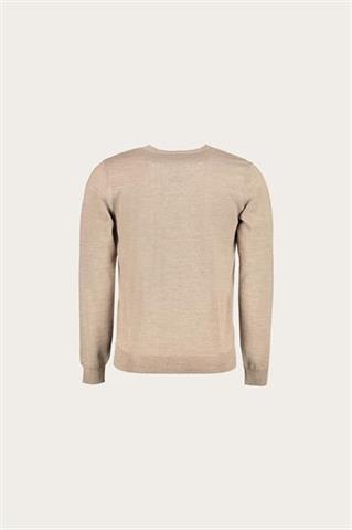 Kamelowy sweter męski z wełną 73903 - 639321