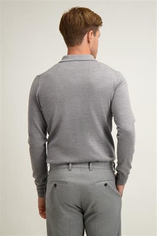 Szare polo męskie z wełny merino 74221 - 643221
