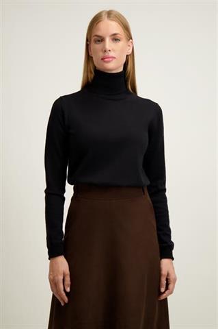Czarny golf damski z wełny merino 87115 - 645401