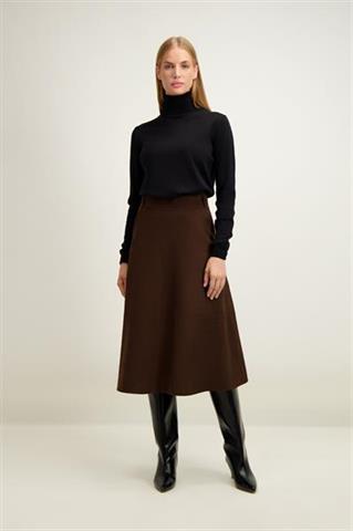 Czarny golf damski z wełny merino 87115 - 645411