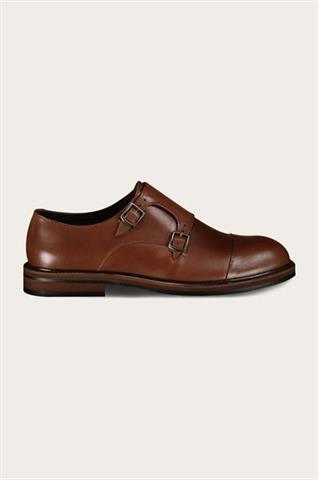 Brązowe skórzane buty męskie 58919 - 653991