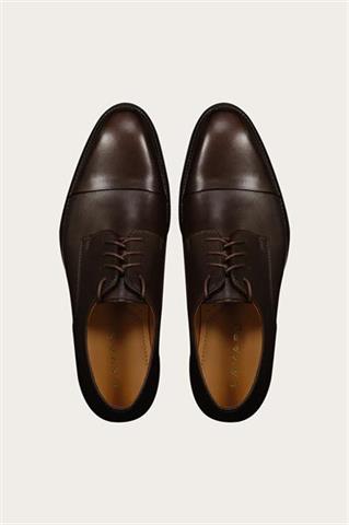 Ciemnobrązowe skórzane buty męskie 58946 - 659911