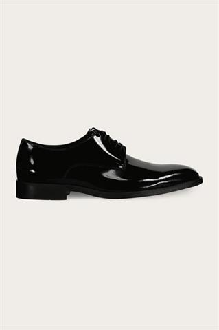 Czarne skórzane buty męskie 58945 - 663611