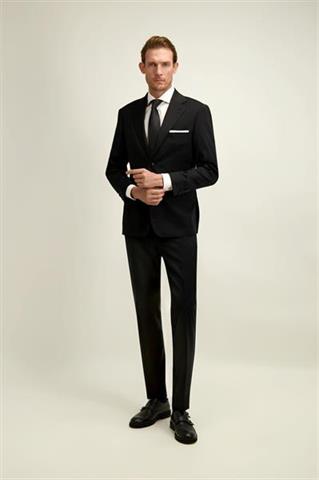 Czarna wełniana marynarka męska - Vitale Barberis Canonico, Super 110's 40453 - 676301