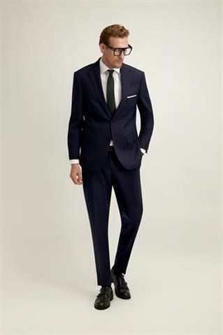 Granatowa wełniana marynarka męska - Marlane TRAVEL SUIT 44866 - 676341
