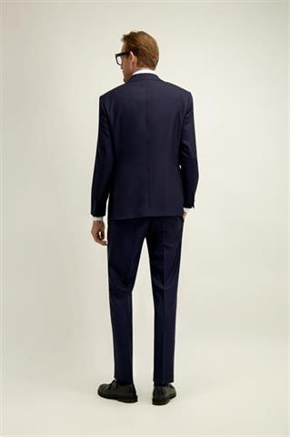 Granatowa wełniana marynarka męska - Marlane TRAVEL SUIT 44866 - 676351