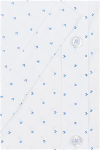 Biała koszula z krótkim rękawem w geometryczny wzór 93069 - 68071