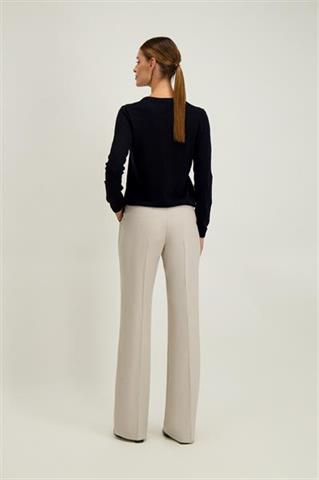 Czarny sweter damski z wełny merino 87757 - 681281