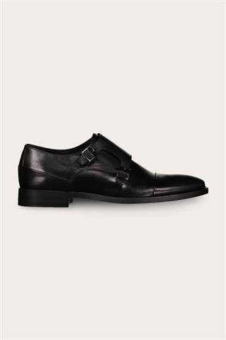 Czarne skórzane buty męskie 58953 - 685701