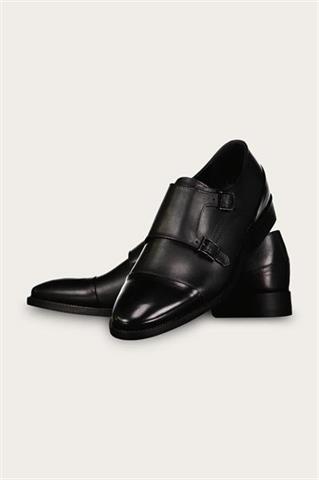 Czarne skórzane buty męskie 58953 - 685721