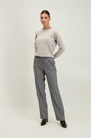 Jasnoszary sweter damski z wełny merino 87759 - 687011