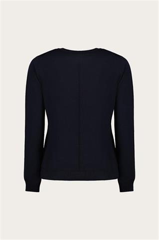 Granatowy sweter damski z wełny merino 87758 - 687201