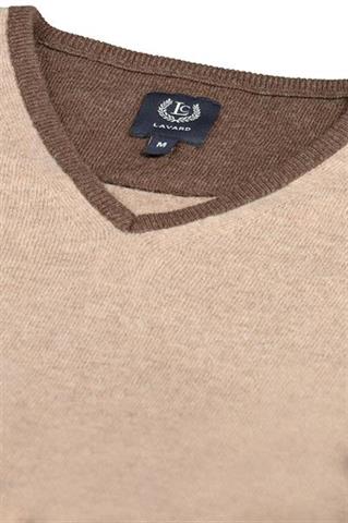 Beżowy sweter męski V-Neck 73819 - 82191