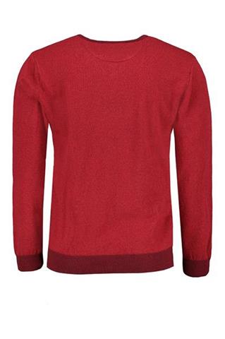 Bordowy sweter męski V-Neck 73820 - 82241