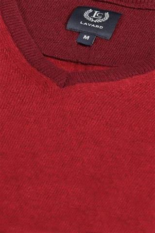 Bordowy sweter męski V-Neck 73820 - 83331