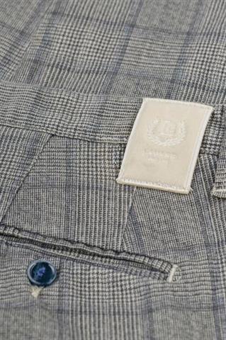 Szare spodnie w kratę Chinos PBT 60117 - 8651