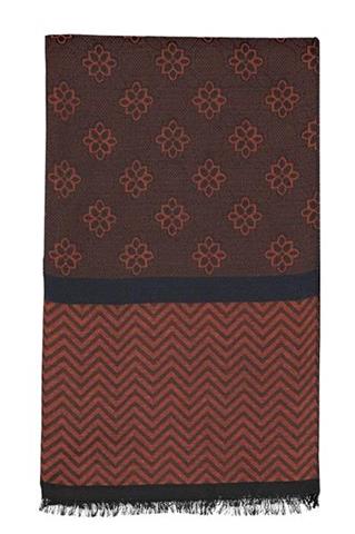 Brązowy szal w kwiaty Lavard Gold 72997 - 88051