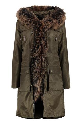 Oliwkowa parka damska z odpinanym dociepleniem Wanessa Tech 84040 - 90131