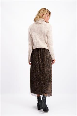 Plisowana spódnica w panterkę Look 84899 - 94181