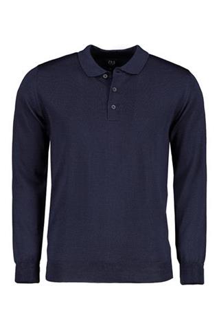 Granatowy sweter męski polo 73822 - 96581
