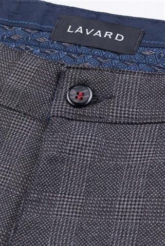 Szare spodnie w kratę Chinos London 64513 - 9751