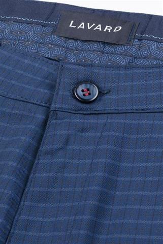 Granatowe spodnie w kratę Chinos London 64515 - 9871
