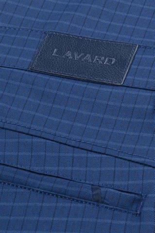 Niebieskie spodnie w kratę Chinos London 64516 - 9911