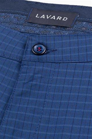 Niebieskie spodnie w kratę Chinos London 64516 - 9931