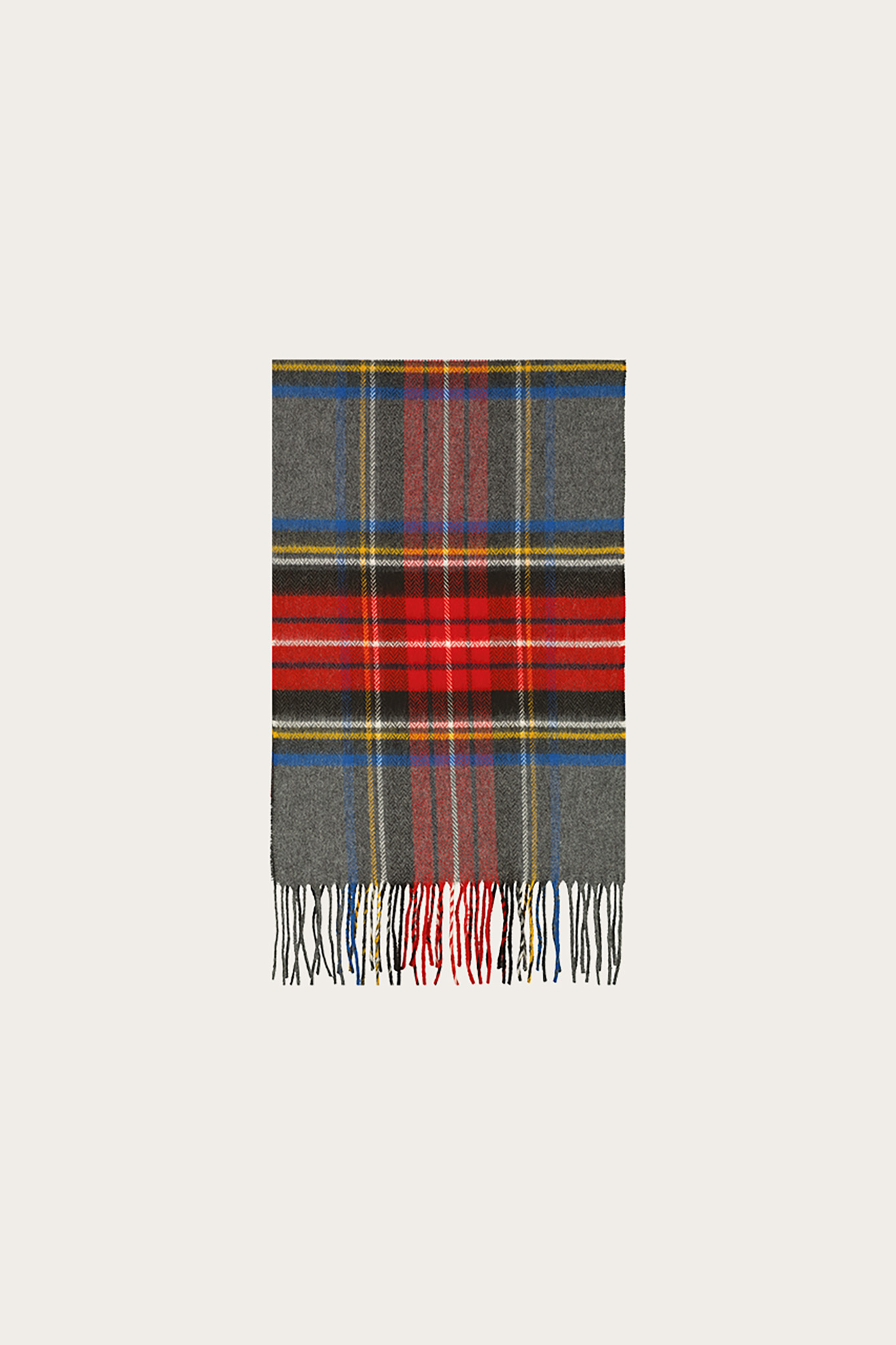Czerwono-szary szal męski 77043