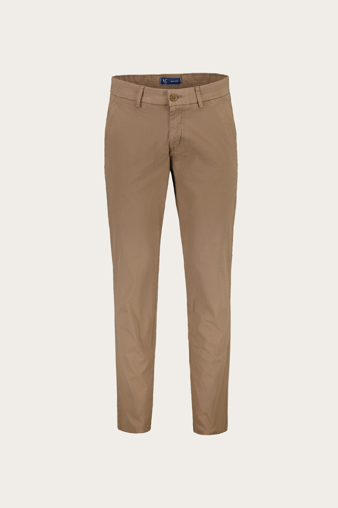 Brązowe bawełniane spodnie męskie chinos 64703