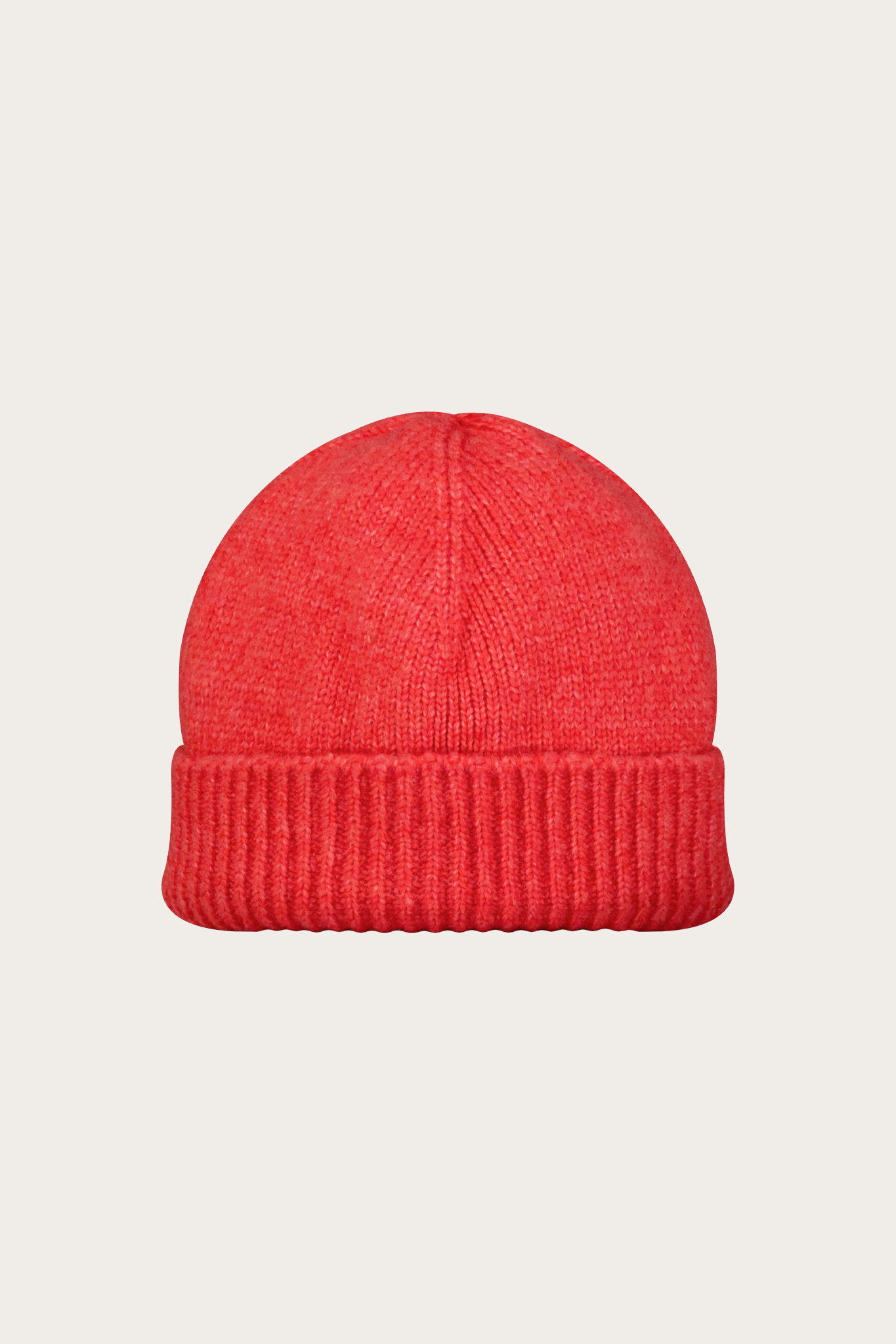 Koralowa czapka damska z wełną merino 87480