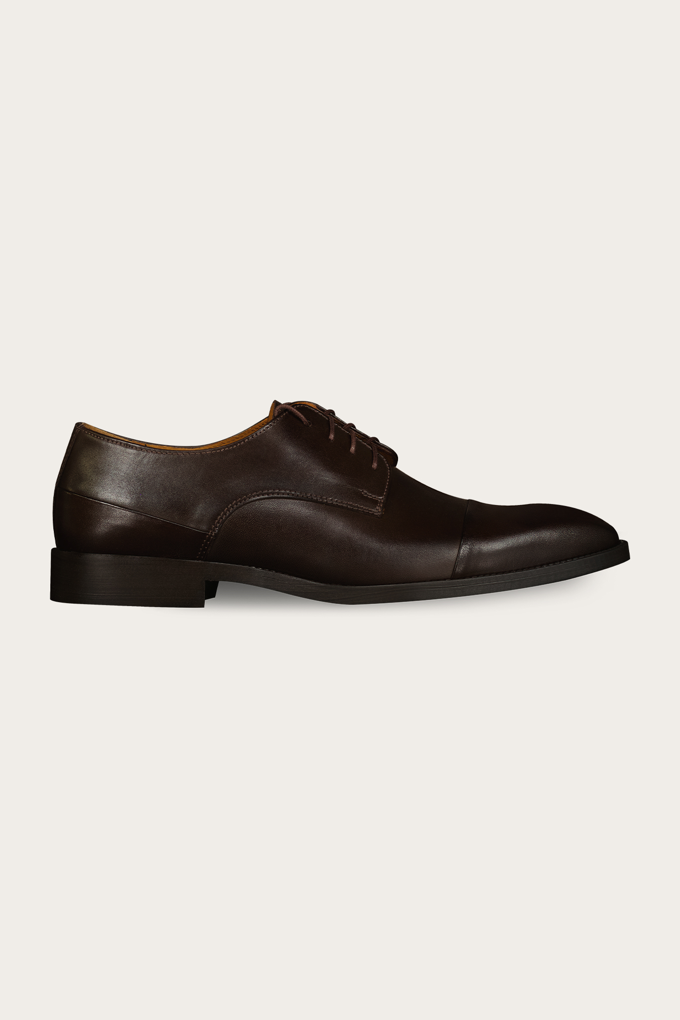 Ciemnobrązowe skórzane buty męskie 58946