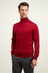 Bordowy golf męski z wełny merino 74281