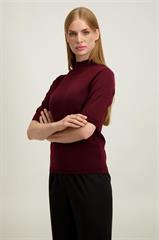Burgundowy półgolf damski z wełny merino 87444