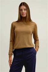 Beżowy golf damski z wełny merino - 100% merino 87117