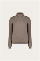 Brązowo-szary golf damski z wełny merino 87761